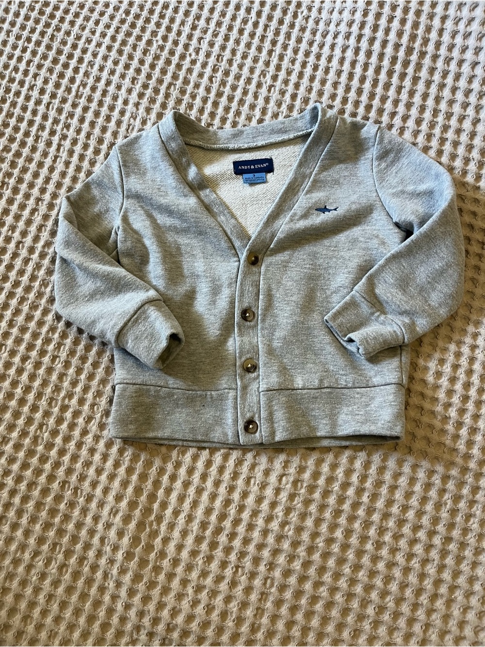 5 for $10 Crew Neck Grey Cardigan - Andy & Evan Kids